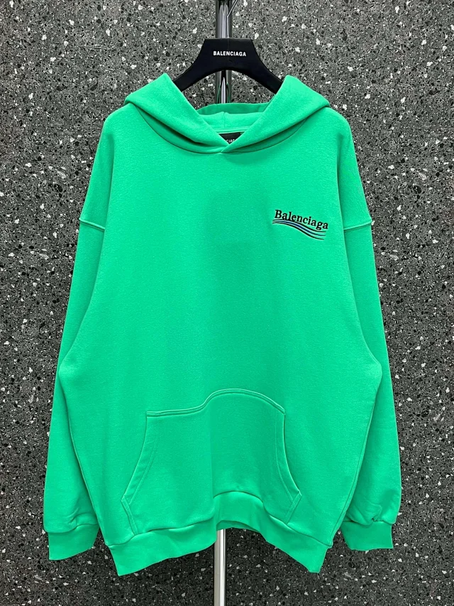 balenciaga green embroidered Coke logo hoodie