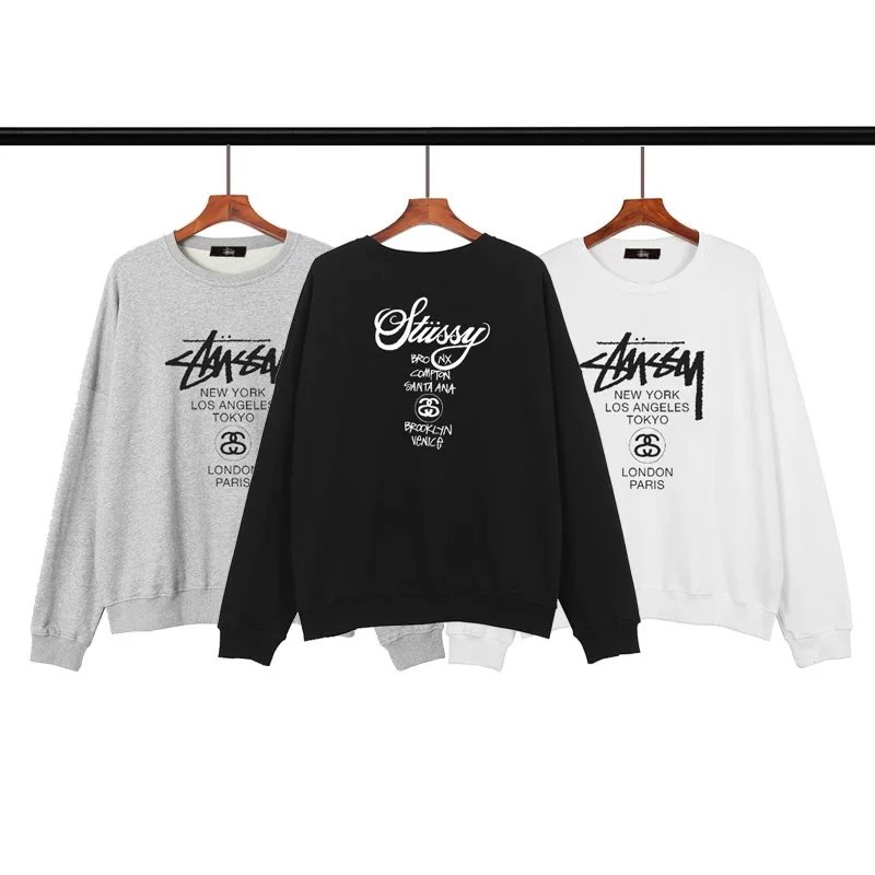 Stussy World Tour Gradient Letter Print Oversized Crewneck Sweatshirt – Unisex Streetwear  