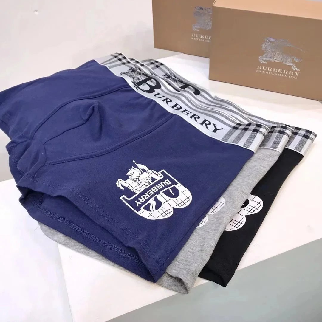  Burbery Men's Underwear 3-Pack - Premium Cotton Briefs  