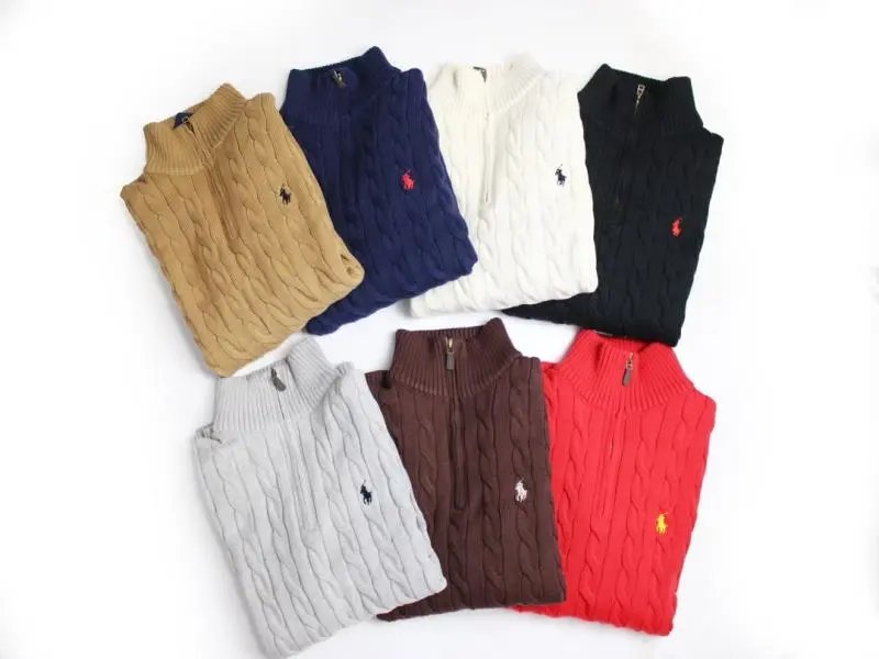 Polo  Cable-Knit Cotton Quarter-Zip Sweater  